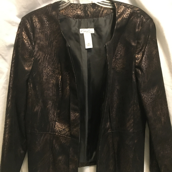 Kim Rogers Petite Black and Bronze Jacket Sz. 12P - Picture 7 of 7